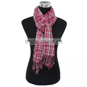 Light weight fashion viscose stripe Zig Zag cotton scarf