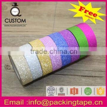 Wholesale waterproof decorative glitter tape,custom printed glitter tape