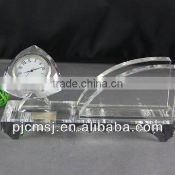 Crystal glass Table Clock name card holder for Decoration or Gifts souvenirs