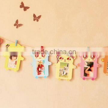 6PCS/set Hot sale cheap promotion cartoon animal decoration brown paper frame cardboard picture Rahmen kraft paper photo frame