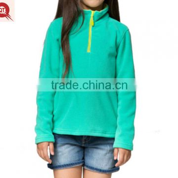 2016 high quality girl's boy's 1 4 zip jacket fleece for children, half zip fleece clothing for kids