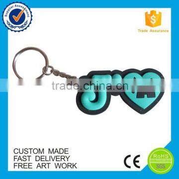 Newest Fashion 3D Letter Design Custom Custom Soft PVC Keychain