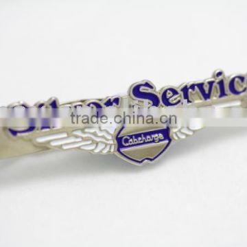 fancy metal wing shaped tie bar