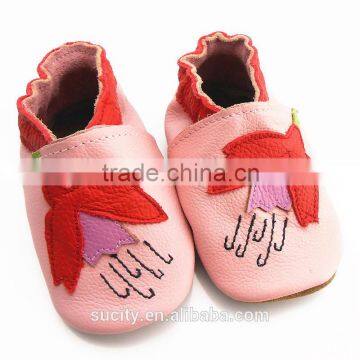 sweet soft sole flower design baby leather moccasins