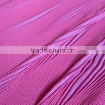 Two Tone Colors Printed Woven Fabric Pleated Chiffon Fabrics for Girls Party Dresses