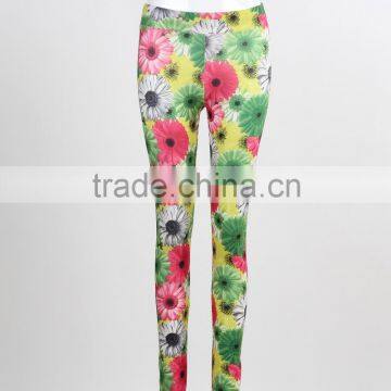 F5W31050 Ladies Sunflower Printed Leggings