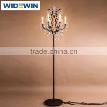 Vintage Rust Crystal Chandelier Floor Lamps for Living Room