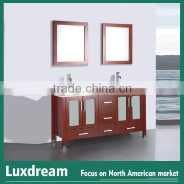 Cherry red classic wooden bathroom vanity combo living room furniture