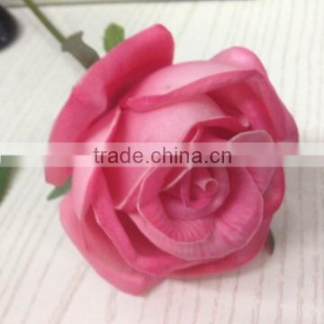 pu Artificial flower ,Diamond rose head ,pretty red flower head