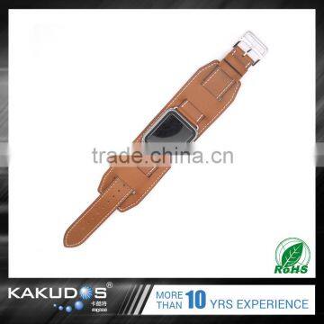 Black / Brown / Red / Blue Choose Custom Logo Accepted Cuff-leather Band for IWatch photo-4