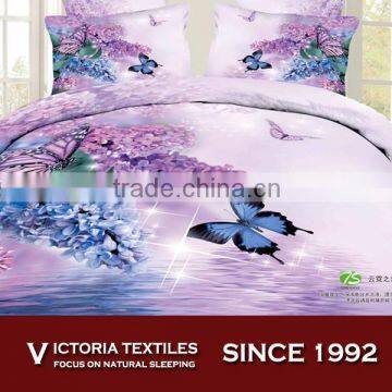 purple flower 3d printed all sizes cotton quilt duvet cover sets 4pcs bed in bag sets