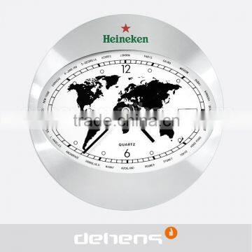 DEHENG World Time Wall Clock Silent photo-2