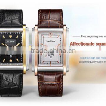 Newest 16 dials of square couple watch with japan quartz movement watches