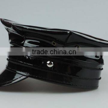 Leather Octagonal Cap Police Officer Hat Uniform Cap Party Caps photo-2