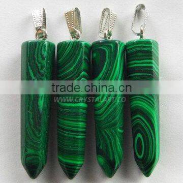 Malachite Slopped Hook Point Pencil Pendants
