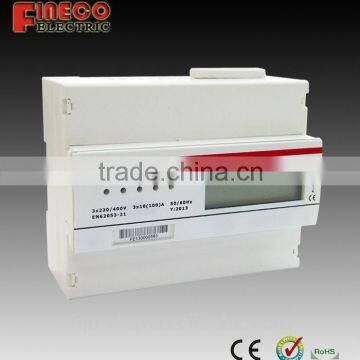 EM735 3 phase 4 wire meter 3phase kwh meter electric energy meters for rail with pulse output