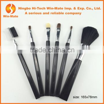 wholesale promotion 6pcs black hair and black handle makeup brush set free sample