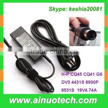 Laptop charger for CQ45 CQ41 G6 DV3 4431S 6930P 6531S for HP 19V 4.74A laptop adapter