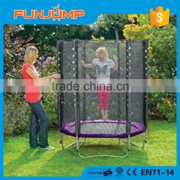 FUNJUMP pink indoor trampoline with net for kids