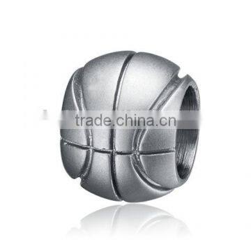 Stainless steel 7mm basketball bead custom engraved metal beads