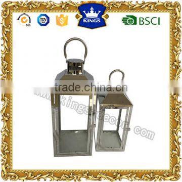 Silver glint stainless steel metal candle Lantern