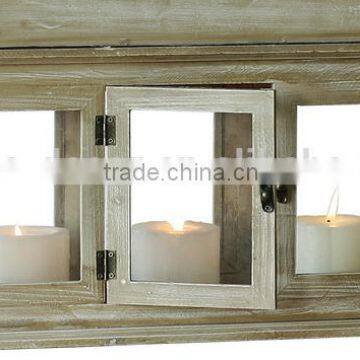 House Design Wood Hurricane Candle Lantern photo-5