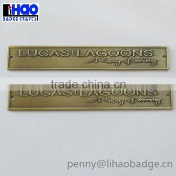 embossing metal private furniture label