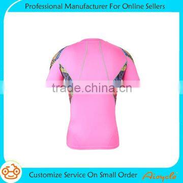 Fashion wholesale sublimation pattern pink gym t shirt mens