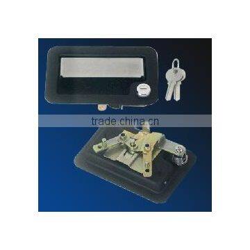 paddle latch with black powder polyester top coat