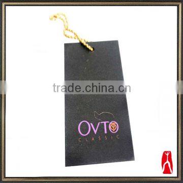 Custom printed 300g Black cardboard four color Paper Garment Tag