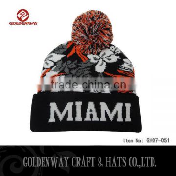 Fashion wholesale man beanie hats with folded brim