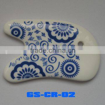 Ceramic guasha-scraping plate