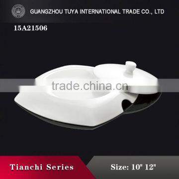 Square Design Special Style Pure White Ceramic Dinner Set photo-3
