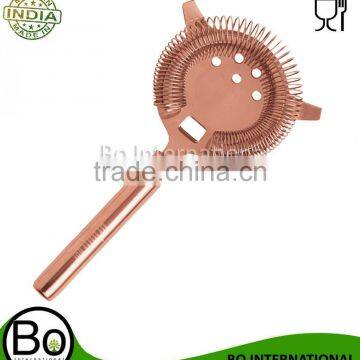 Copper Plated Hawthorn Strainer - Stainless Steel 2-Prong Cocktail Strainer