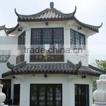 Traditional old clay grey roof tiles Chinese accessory restaurant