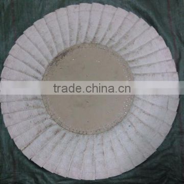 Big treated corrugated cotton abrasive pad/buffing wheel/polishing wheel