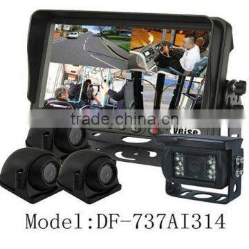 school bus cctv camera with 7 inch TFT LCD monitor + 4 CCD camera + 15M extension cable