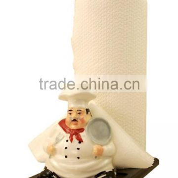 Personalized Handmade Painted Decorative Poly Resin Chef Paper Towel And Napkin Holder