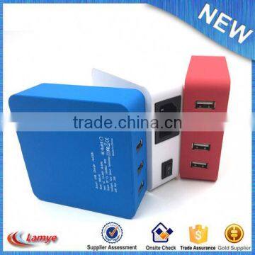China gift items multi phone 4 port usb wall charger with cable