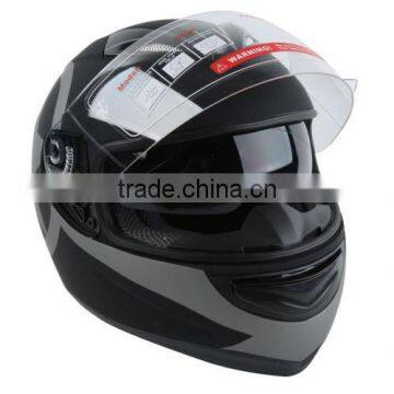 STAR MATTE BLACK DUAL VISOR FULL FACE MOTORCYCLE HELMET+SMOKE SUN SHIELD S M~XL