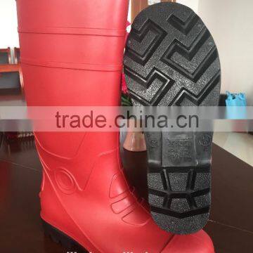 Red Safety Shoes Pvc Work Boots photo-2