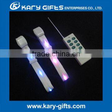 led nylon bracelet remote controlled/illuminated RFID wristband/DMX bracelet groups