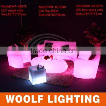 Popular Modern home leisure romote control color changing led Lighting Up Sofa Furniture