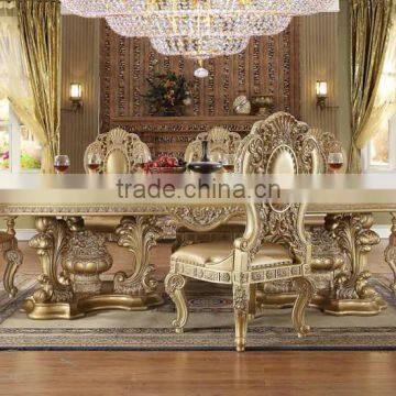 European Style Walnut Color Solid Wood Dining Room Table With Chairs And Display Cabinet, Royal Dining Room Furniture(MOQ=1 SET) photo-5