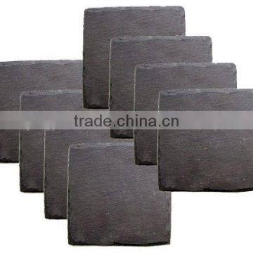 2014 hot selling natural rough edge square elegant slate coaster for tableware and kitchenware