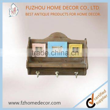 2016 New Style Antique Wooden Wall Shelf With Photo Frame & Hangers photo-4