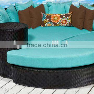 2017 Trade Assurance Hot Sale outdoor round sectional rattan handmade sun chaise sofa daybed