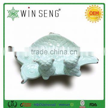 Owl Shape Ceramic Cute Owl Feeder Plate With Two Decor Owl photo-2