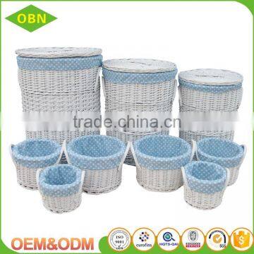 Wholesale high quality factory price handmade eco-friendly material wicker laundry basket