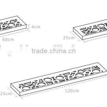 Hot Sale Carving Flower Floating Shelf Home Wall Display MDF Wood Set of 3 Wall Mount Shelf photo-6